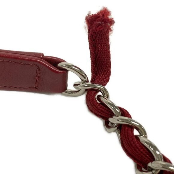 Auth CHANEL Deauville Bowling Bag - Bordeaux Canvas Raffia Grossgrain Calf Skin - Picture 9 of 16